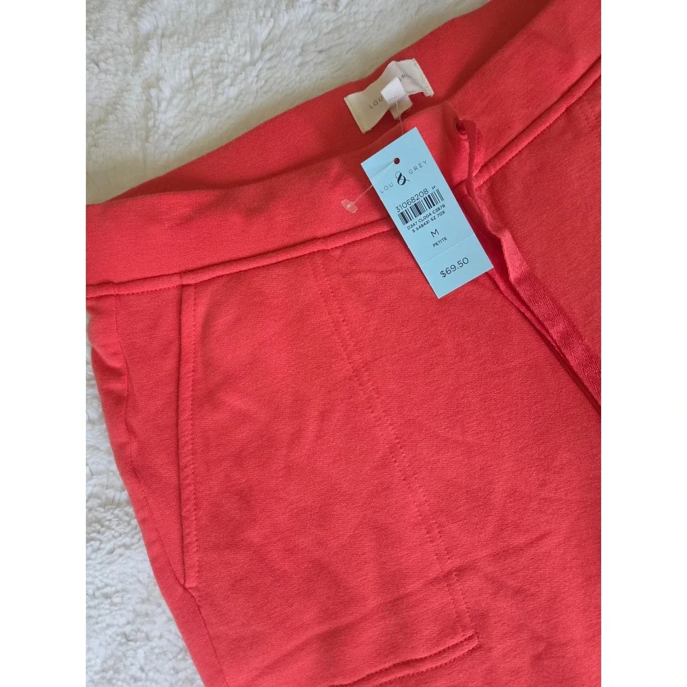Lou & Grey Zen Bounce Upstate Sweatpants Coral Red Petite Medium NWT Athleisure